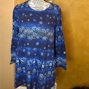 Westbound Navy and White Patterned Tunic